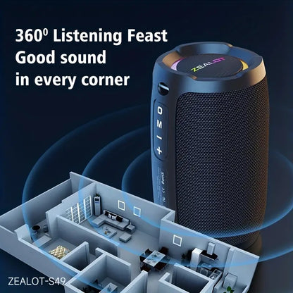 Portable Waterproof Bluetooth Subwoofer Speaker with Bass