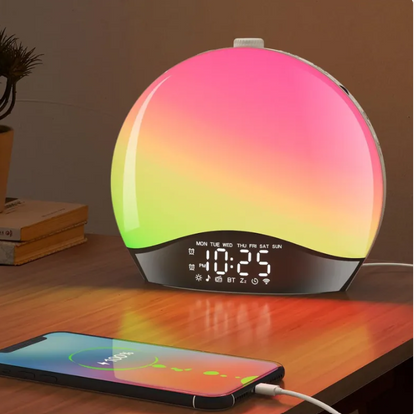 DreamAura™ Sunrise Wake Light – Smart Wake-Up Light & Colorful Bedside Lamp