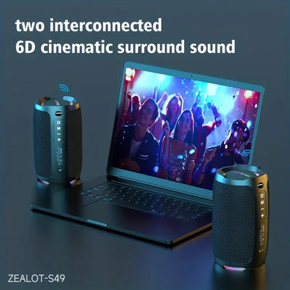 Portable Waterproof Bluetooth Subwoofer Speaker with Bass