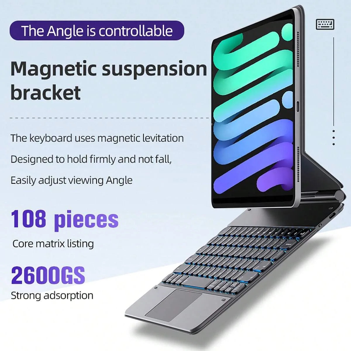 Magic Keyboard for Ipad Keyboard for Ipad Pro 11 13 Air 4 5 6 7 Trackpad Gesture Keyboard Case Magnetic Stand Backlight WY10
