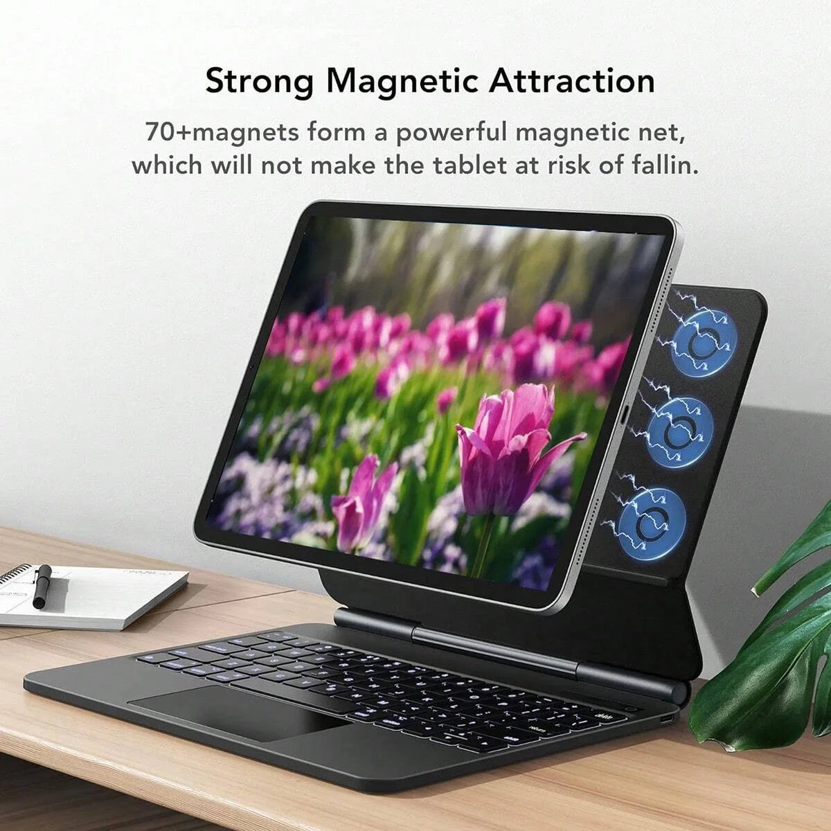 Magic Keyboard for Ipad Keyboard for Ipad Pro 11 13 Air 4 5 6 7 Trackpad Gesture Keyboard Case Magnetic Stand Backlight WY10