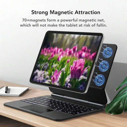 Magic Keyboard for Ipad Keyboard for Ipad Pro 11 13 Air 4 5 6 7 Trackpad Gesture Keyboard Case Magnetic Stand Backlight WY10